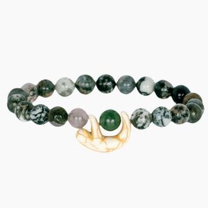 NEW NWT Fahlo The Wander Bracelet Sloth Tracker Bead Bracelet Rainforest Green